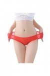 Culotte sexy pour femme - Culotte confortable - Multicolore - Pour le ventre - En coton stretch - Taille haute, rouge, L