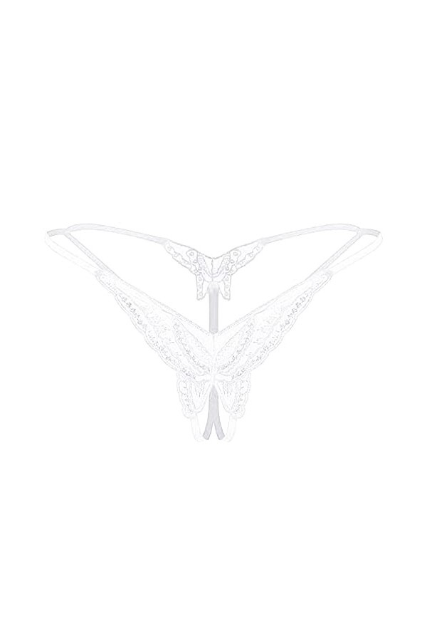 Ensemble de lingerie rouge pour femme - Avec bretelles - Transparent, ouvert et sexy - Pour femme, Blanc., Taille unique