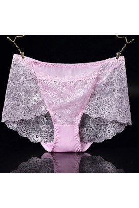 LULER Culotte sexy à taille haute en dentelle Culotte pour femme Culotte Culotte adolescente Lingerie, Rose, M