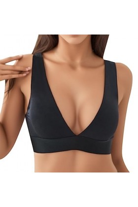 Soutien-gorge de course pour femme - Confortable - Sexy - Beau dos - Sexy - Sans peur - V profond - Sans anneau en acier, Noi