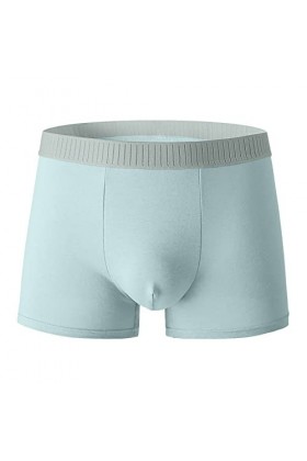 Beokeuioe Sous-vêtements avec lettre imprimée - Boxer basique - Pour homme - Respirant, A1 bleu ciel, L