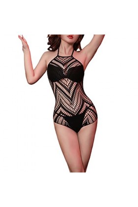 Générique Barboteuse Club Pantalons Longs sans Manches Lingerie Sexy Trois Points Passion Bas Serrés Tearable Sexy Net Ensemb