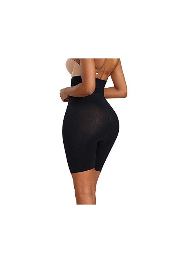 Gsheocm Sous-vêtements de sport pour femme - Coupe abdominale - Taille haute - Taille élastique - Coupe ajustée, Noir , L