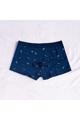 Beokeuioe Low Rise Boxer en coton élastique pour homme, Bleu A1., XXL