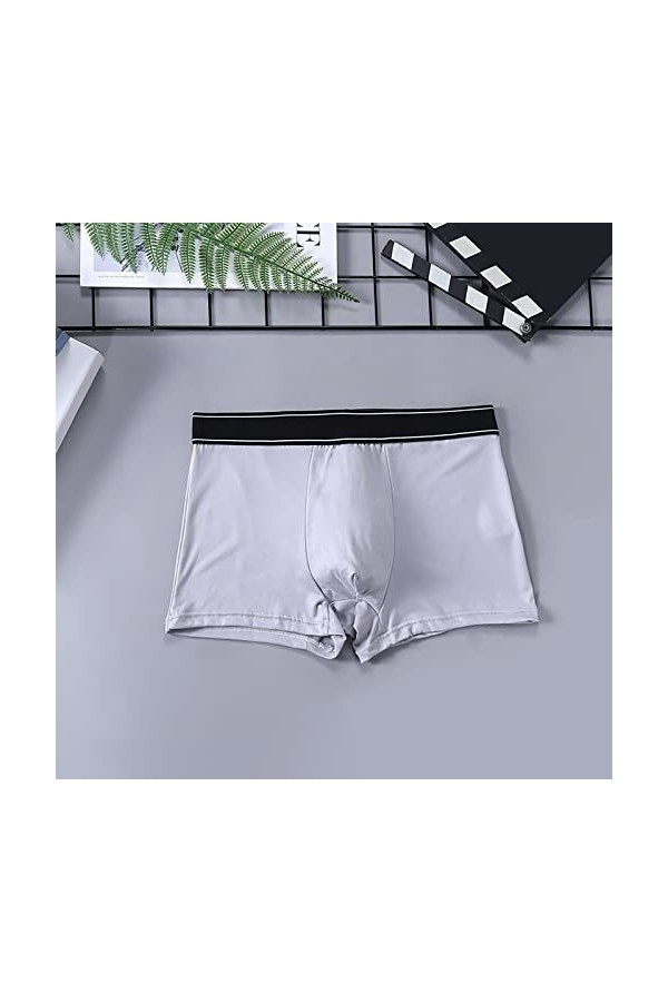 Sous-vêtements pour homme - Boxer rétro - Respirant - En soie glacée - Sexy - Sous-vêtements imprimés - Lingerie sexy - Pour 