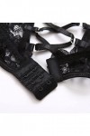 Lenceria Extreme Sexy Dessous sexy de luxe Noir Jarretière Lingerie sexy Soutien-gorge et culotte Cadeau de fête, Noir , XL