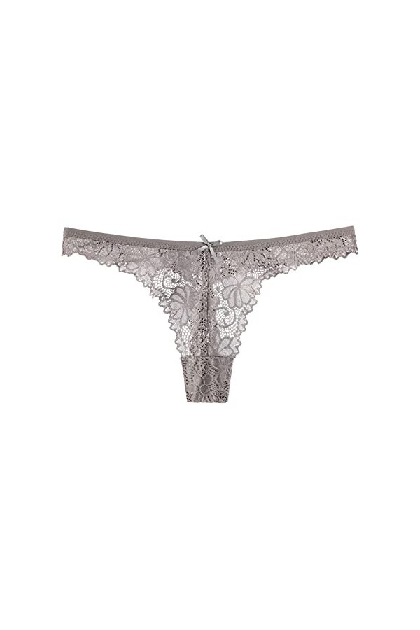 Femmes 1 Pièce Culotte Rose Floral Dentelle Bow Back Panty Transparent Évider sous-Vêtements Confort sans Couture Taille Bass