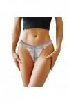 Femmes 1 Pièce Culotte Rose Floral Dentelle Bow Back Panty Transparent Évider sous-Vêtements Confort sans Couture Taille Bass