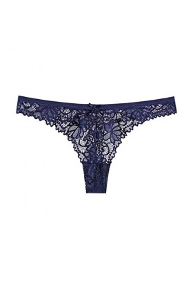 Femmes 1 Pièce Culotte Rose Floral Dentelle Bow Back Panty Transparent Évider sous-Vêtements Confort sans Couture Taille Bass