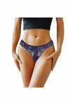 Femmes 1 Pièce Culotte Rose Floral Dentelle Bow Back Panty Transparent Évider sous-Vêtements Confort sans Couture Taille Bass