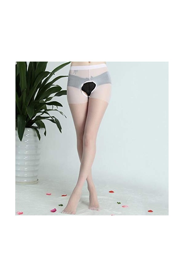 FYBOC Collants Sexy Entrejambe Ouvert Bas Tout-En-Un Femmes Souples Mode éRotique Transparent éLastiques