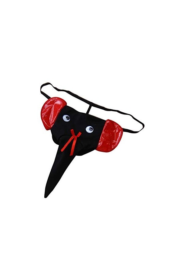 Legou Culottes Strings Caleçons Slip à Lanière Femme Taille Unique Oreille Noire + Rouge