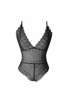 Lingerie sexy pour femme - Soutien-gorge sexy - Col en V - Dentelle - Lingerie sexy - Sous-vêtements de nuit - Anneau en acie