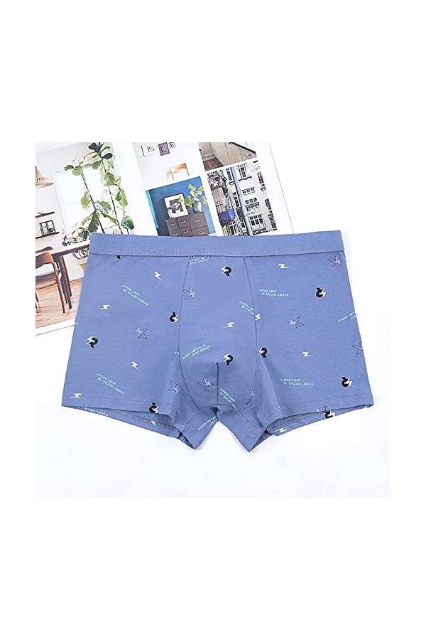 Beokeuioe Short rétro en coton pour homme - Doux et respirant - Sous-vêtements - Boxer pour homme - Hipster - Microfibre - So
