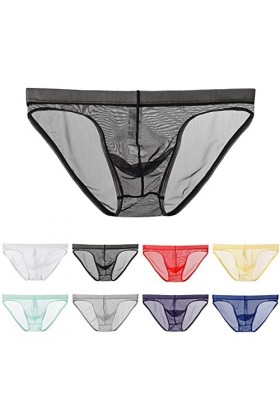 Gefomuofe Sous-vêtement gay pour homme - En dentelle transparente - String en maille - Respirant - Lingerie - Sous-vêtements 