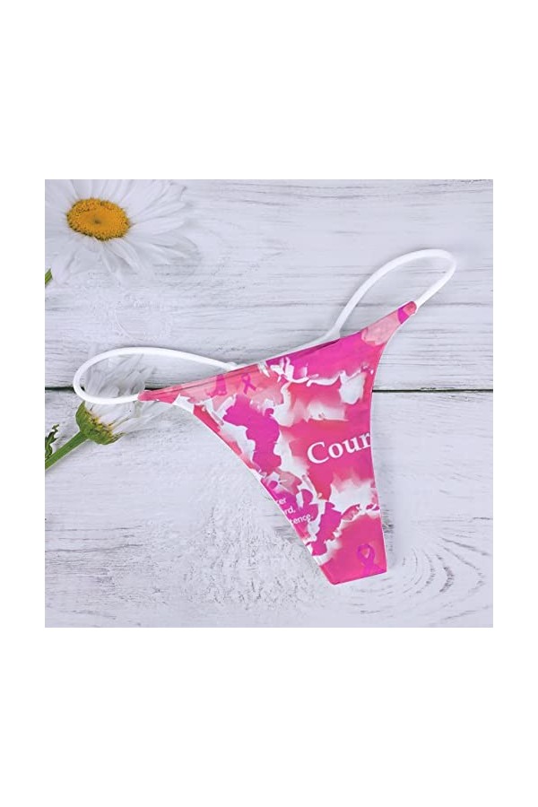 Culotte sexy confortable pour femme - Taille basse - Doux et sexy - Dos en T - String pour femme - Cancer du sein - Sous-vête
