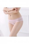 Culotte sexy en dentelle transparente avec entrejambe en coton sans couture pour femme Taille 7, rose, L