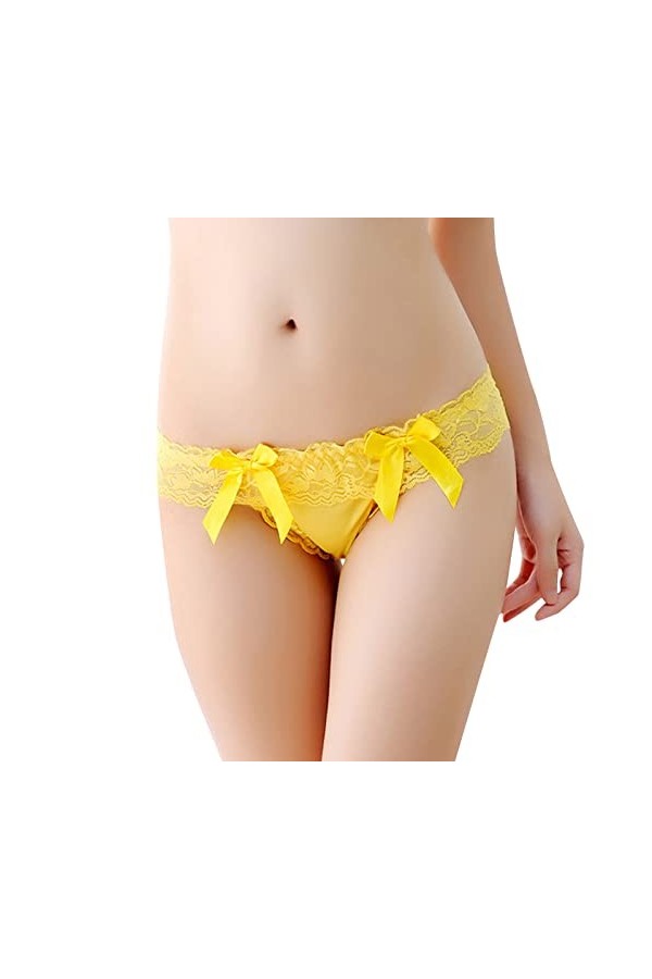 Culotte sexy en dentelle ajourée au crochet pour femme - String string - Sous-vêtements grande taille - Sous-vêtements sexy e
