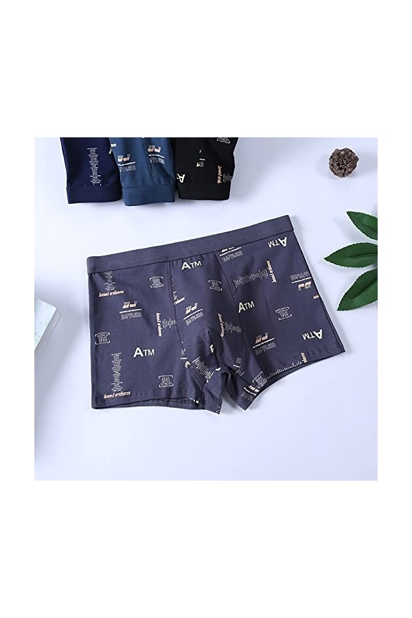 Beokeuioe Low Rise Boxer en coton élastique pour homme, b gris, XXXL