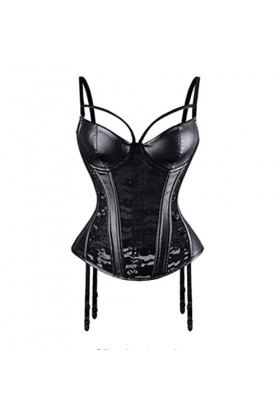 TaLcuS Sexy Corset Lingeries Cuir Jarretelles Rembourré Tasse Plus La Taille Dentelle Bustier Night Club Wear Corselet Color