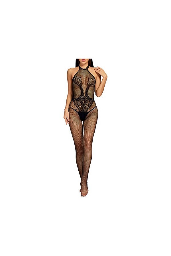 Sous-vêtements sexy en dentelle noire pour femme - Grande taille, Noir , taille unique