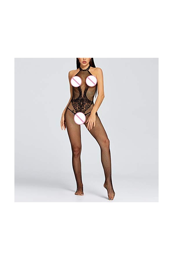 Sous-vêtements sexy en dentelle noire pour femme - Grande taille, Noir , taille unique