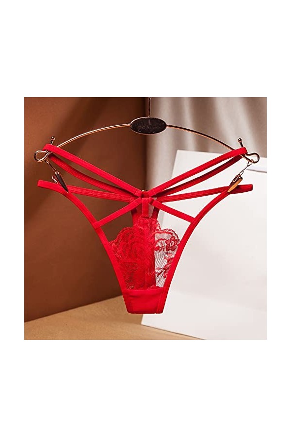 PANPANY Culottes pour Femme Femme Dentelle sans Couture Culottes Taille Basse Tanga Confortables Soutien-Gorge Panties Sexy M