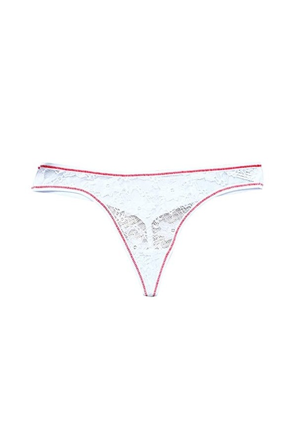 Waist Interest sous-vêtements creusés Bas Coton Entrejambe pour Femmes Lingeries Transparente Ouverte White, S 