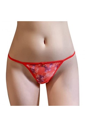 Générique sous-vêtements Hipsters pour Femmes Lingerie de Vendeur personnalisé Sexy Femmes Transparentes Chaudes Rouge Deux p