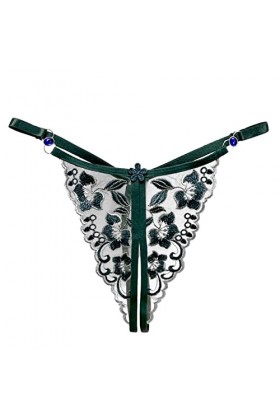 PTLLEND Body Transparent Manches Longues Culotte brodée pour Femme Ceinture en Sexy Noeud réglable Culotte String Ouverte Ent