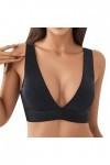 Soutien-gorge de course pour femme - Confortable - Sexy - Beau dos - Sexy - Sans peur - V profond - Sans anneau en acier, Noi