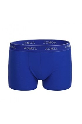 Beokeuioe Sous-vêtements avec lettre imprimée - Boxer basique - Pour homme - Respirant, b bleu, L