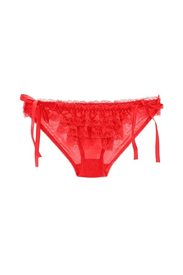 Générique Bustier Dentelle Transparente Culotte Taille Basse en Maille pour Femme Body Latex Sexuel