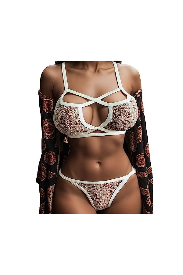 Lingerie Sexy Femme Coquine Hot Grande Taille Set Out Femmes séduisantes Elastic Hollow Cage Cage Bra Strappy Bustier Soutien