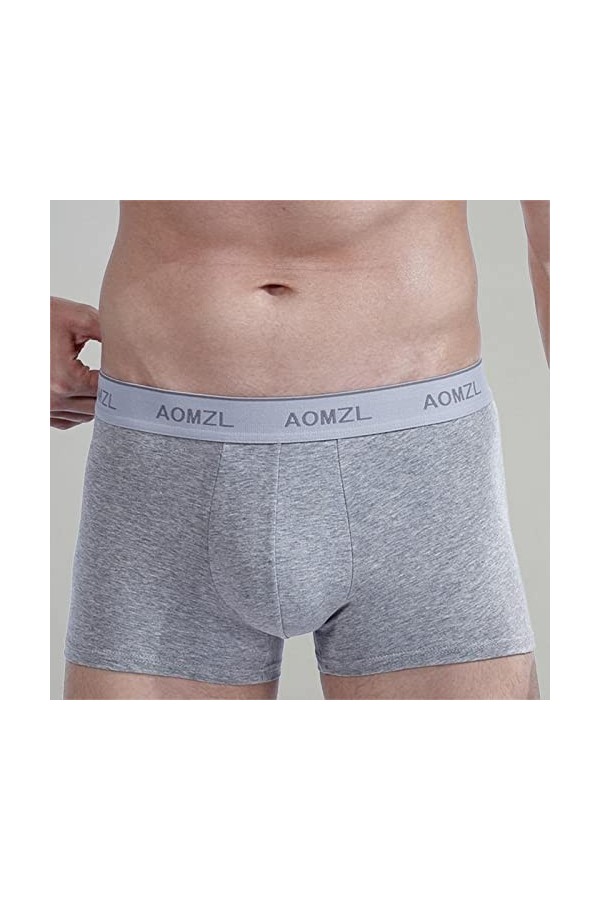 Beokeuioe Sous-vêtements avec lettre imprimée - Boxer basique - Pour homme - Respirant, b gris, XXXL