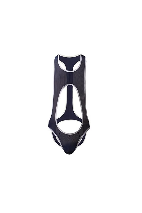 Boxer sexy en maille respirante pour homme, bleu, XXL