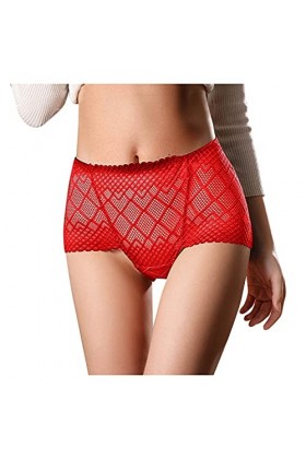 MJGkhiy Culotte culotte pantalon lacets sous-vêtements charmant crochet dentelle pour femmes vernis corsage, rouge, XL