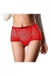 MJGkhiy Culotte culotte pantalon lacets sous-vêtements charmant crochet dentelle pour femmes vernis corsage, rouge, XL