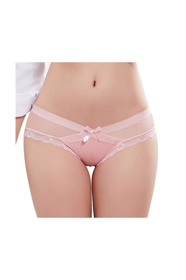 Générique Culotte en Dentelle Sexy String G-String Brief Underpant Femmes Lingerie M-XXL Sexy Corset Pink, XL 