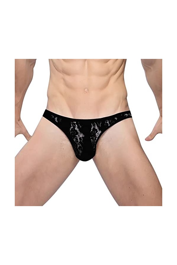 Générique String en Dentelle pour Hommes Culotte de Sexe Culotte en T Transparente pour Hommes sous-vêtements Slips Slip De s