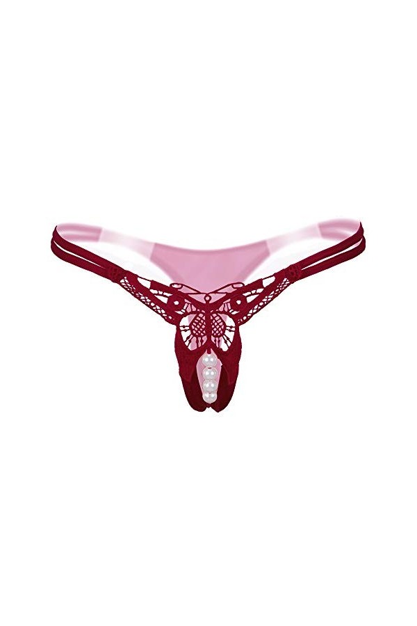 Générique Déguisement Sexy Coquine Culotte Ceinture Strings Femmes G Faible Pendentif Perle sous-vêtements Robe Bleu Nuit