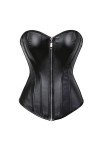 TaLcuS Corsets Sexy Zip Front Plus Size Femmes Bustier et Corset Lingerie Tops Cuir Steampunk S-6xl Color : Rosso, Size : XX