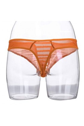 LULER Mode sexy sexy dentelle ruban sous-vêtements pour hommes sous-vêtements sexy pour hommes corset lingerie sexy, Orange, 