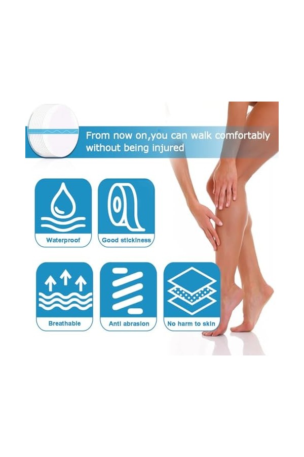 Patchs de cuisse pour les frottements - Autocollant anti-usure pour talon invisible, 12 pièces, auto-adhésif - Bandes de frot