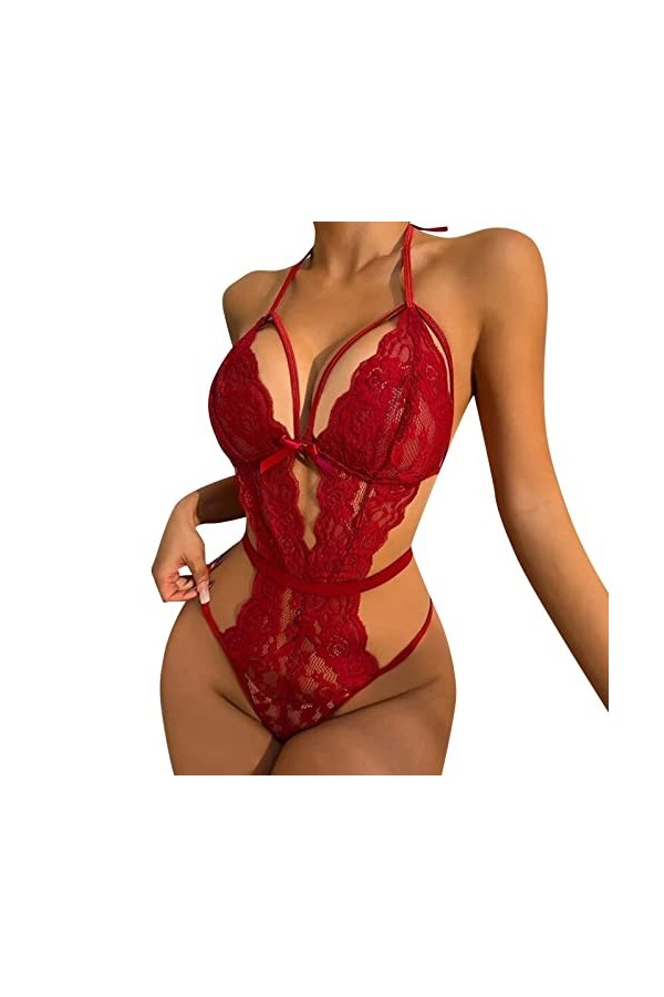 Générique Nuisette Lingerie Femme Sissy Érotique Body Nuisette Slutty Hot Valentin Lingerie Sensuelle Fonds De Robe Nuit Col 