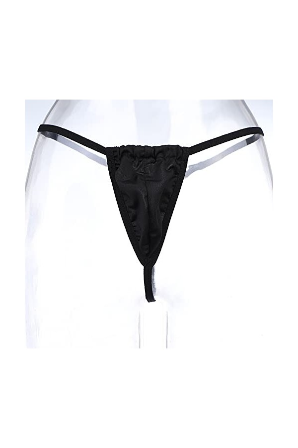 Junhasgood String Coquine Sexy Thong Sexy Confortable sous-vêtements Minces sous-vêtements T-Back Coquin Sexy Black, XXXL 