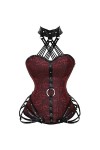 TaLcuS Steampunk Corset Gothique Acier Bustier Acier Désossé Femmes Minceur Corps Tops Sexy Halter Corsets Color : Svart, Si