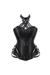 TaLcuS Steampunk Corset Gothique Acier Bustier Acier Désossé Femmes Minceur Corps Tops Sexy Halter Corsets Color : Svart, Si