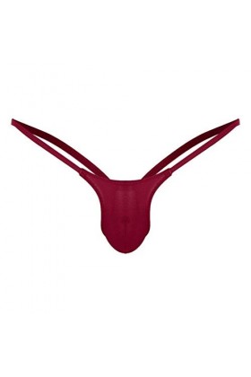 Junhasgood Mini Robe Sexy Hot Thong G-String Mens Low Briefs sous-vêtements Lingerie Compatible with Machine À Laver Wine, X