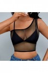 Lingerie Sexy pour Femme Hauts décontractés sans manches pour femmes voir à travers la chemise transparente pour femmes en ma